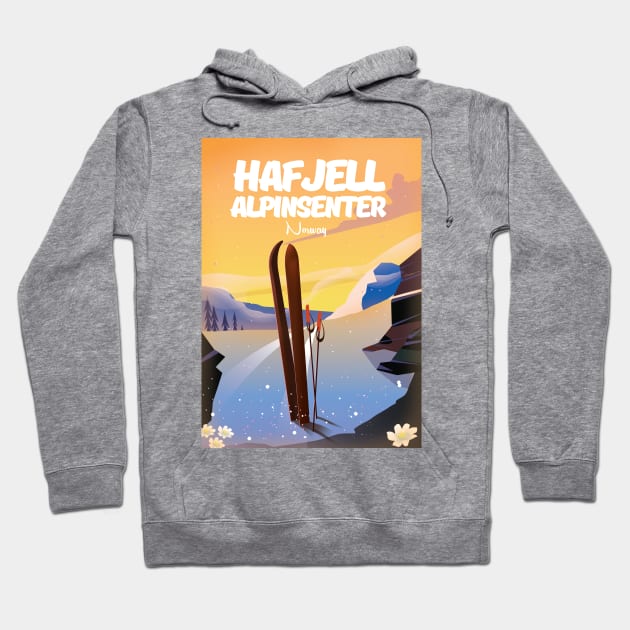 Hafjell Alpinsenter Norway Ski poster Hoodie by nickemporium1